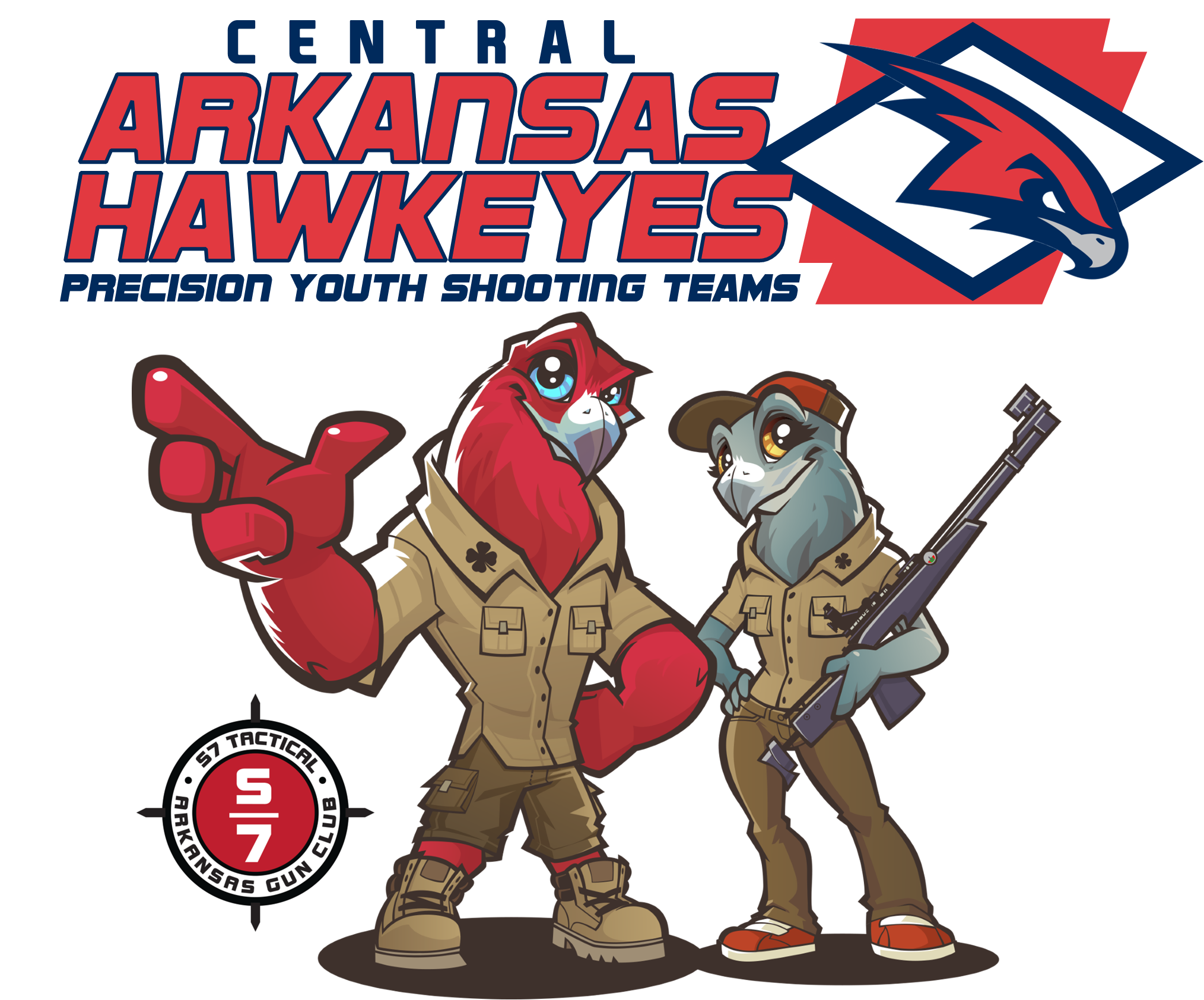 Central Arkansas Hawkeyes with Mascots